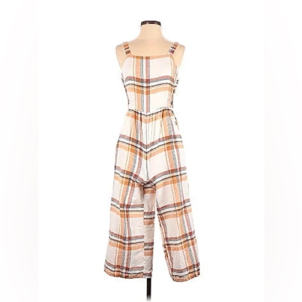American Eagle Plaid Jumpsuit Square Sleeveless